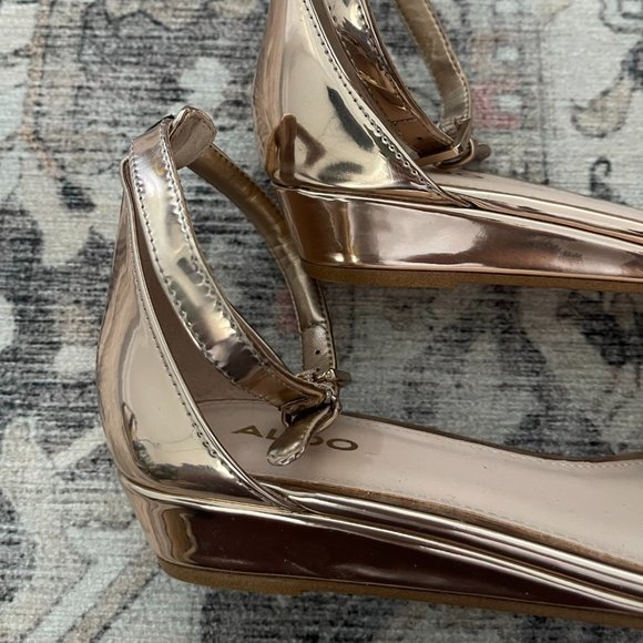 Aldo Metallic Kitten Heel Wedge - Picture 4 of 5